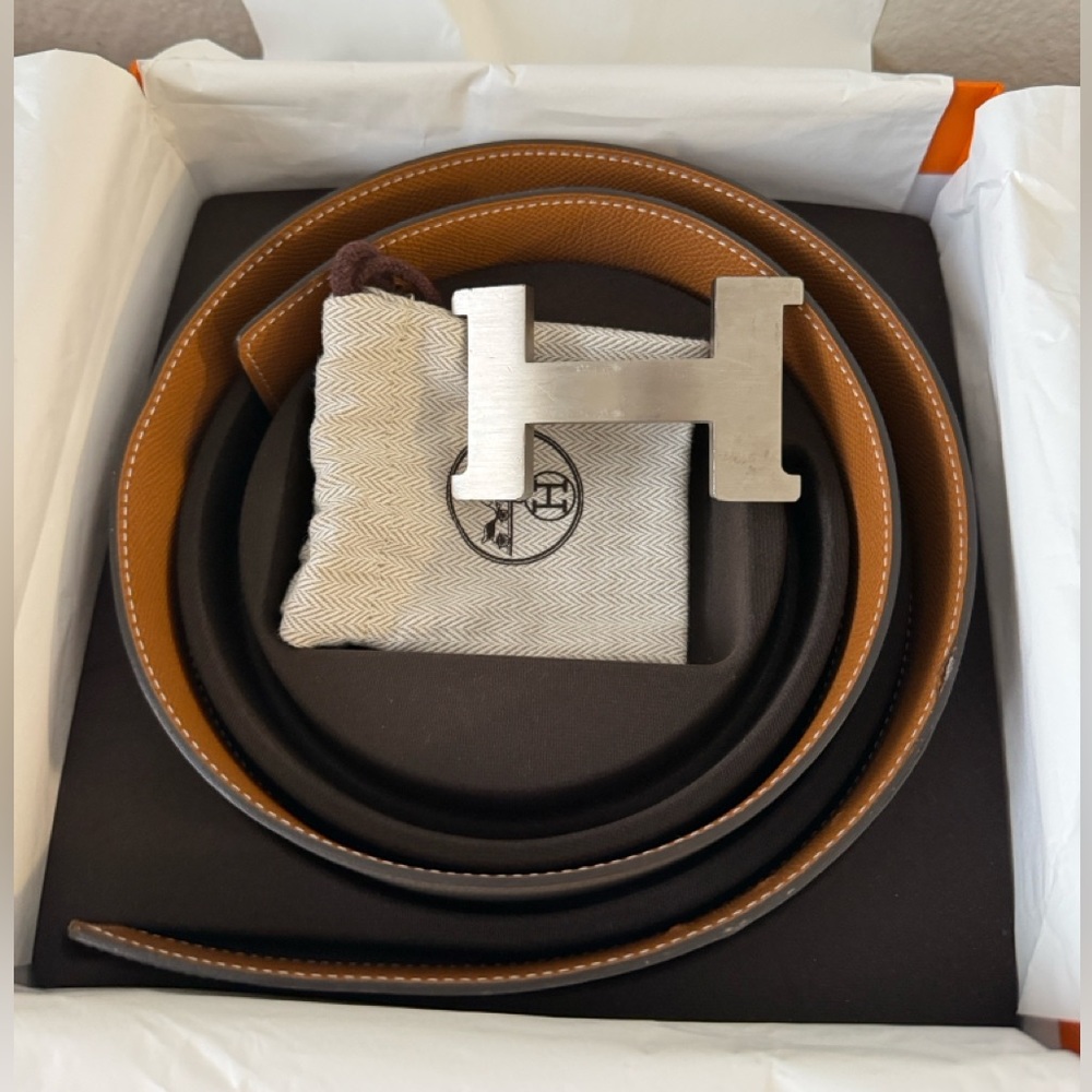 Hermes H belt Leather Reversible Belt